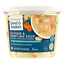 Bowl & Basket Chicken & Dumpling Soup with Dark and Light Meat Chicken, 20 oz, 20 Ounce