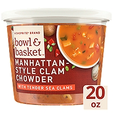 Bowl & Basket Manhattan-Style Clam Chowder with Tender Sea Clams, 20 oz, 20 Ounce
