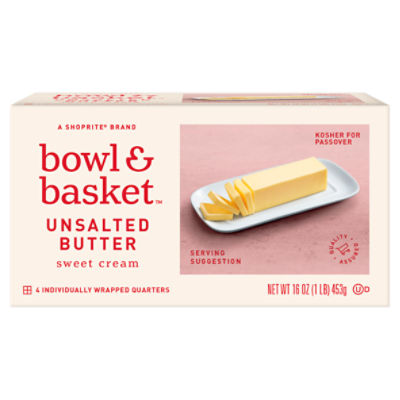 Bowl & Basket Sweet Cream Unsalted Butter KFP, 4 count, 16 oz