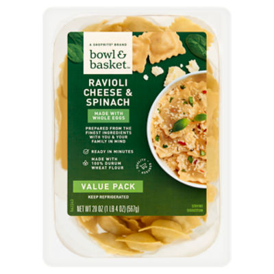 Bowl & Basket Cheese & Spinach Ravioli Pasta Value Pack, 20 oz