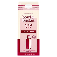 Bowl & Basket Lactose Free Whole Milk, half gallon, 64 Fluid ounce