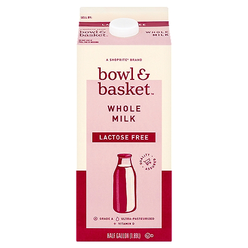 Bowl & Basket Lactose Free Whole Milk, half gallon