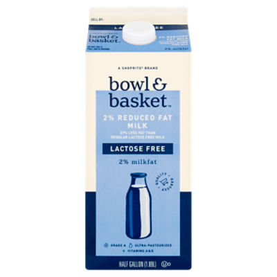 Bowl & Basket Lactose Free 2% Reduced Fat Milk, half gallon, 64 Fluid ounce