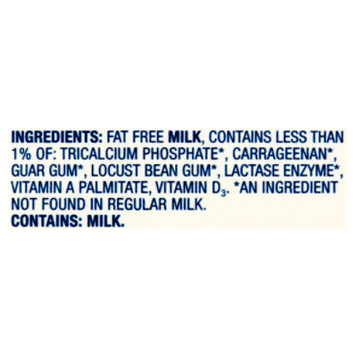 Bowl & Basket Lactose Free Calcium Enriched Fat Free Milk, half gallon