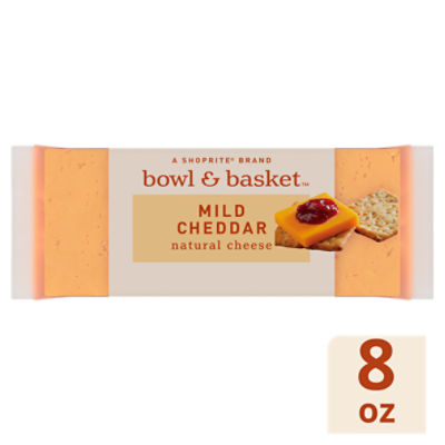 Bowl & Basket Mild Cheddar Natural Cheese, 8 oz, 8 Ounce