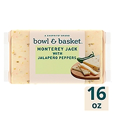 Bowl & Basket Cheese, Monterey Jack Natural with Jalapeño Peppers, 16 Ounce