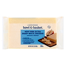 Bowl & Basket Cheese, New York Extra Sharp White Cheddar Natural, 16 Ounce