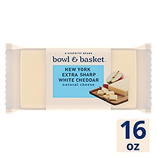 Bowl & Basket New York Extra Sharp White Cheddar Natural, Cheese, 16 Ounce