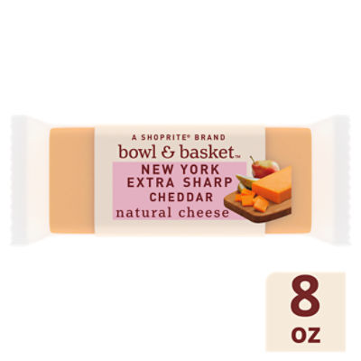Bowl & Basket New York Extra Sharp Cheddar Natural Cheese, 8 oz, 8 Ounce