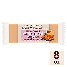 Bowl & Basket Cheese, New York Extra Sharp Cheddar Natural, 8 Ounce