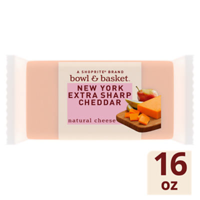 Bowl & Basket New York Extra Sharp Cheddar Natural Cheese, 16 oz, 16 Ounce