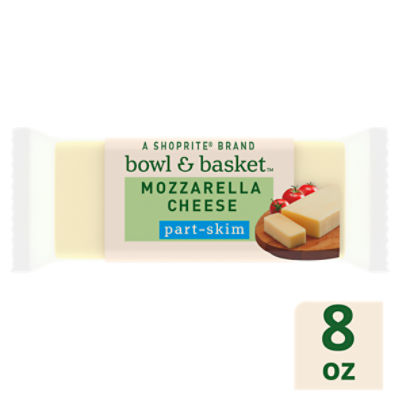 Bowl & Basket Low-Moisture Part-Skim Mozzarella Cheese, 8 oz, 8 Ounce