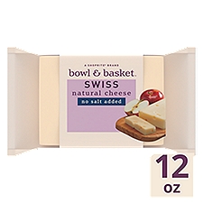 Bowl & Basket Swiss Natural Cheese, no salt added 12 oz, 12 Ounce