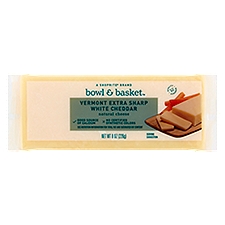 Bowl & Basket Vermont Extra Sharp White Cheddar Natural, Cheese, 8 Ounce