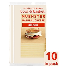 Bowl & Basket Sliced Muenster Natural Cheese, 10 count, 8 oz