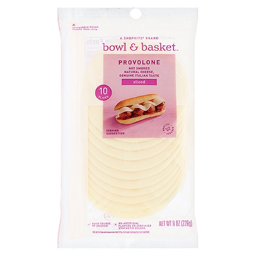 Bowl & Basket Sliced Provolone Natural Cheese, 8 oz