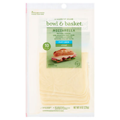 Bowl & Basket oz Mozzarella Natural Part-Skim Cheese, Sliced 8