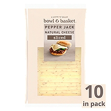 Bowl & Basket Sliced Pepper Jack Natural Cheese, 10 count, 8 oz, 8 Ounce