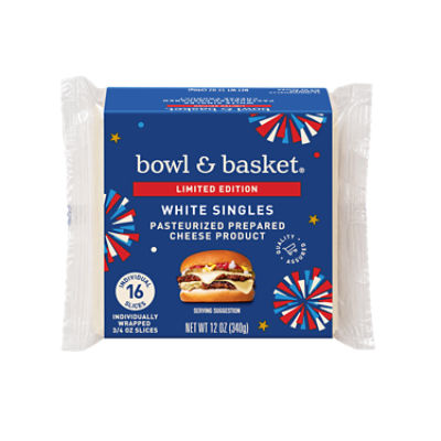 Bowl & Basket Singles White Cheese, 3/4 oz, 16 count, 12 Ounce