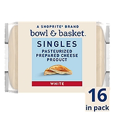 Bowl & Basket Singles White Cheese, 3/4 oz, 16 count, 12 Ounce