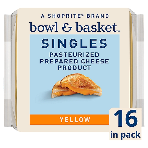 Bowl & Basket Singles Yellow Cheese, 3/4 oz, 16 count
Pasteurized Prepared Cheese Product
