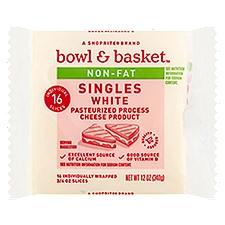 Bowl & Basket Non-Fat Singles White, Cheese, 12 Ounce