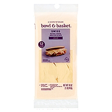 Bowl & Basket Sliced Swiss Natural, Cheese, 16 Ounce