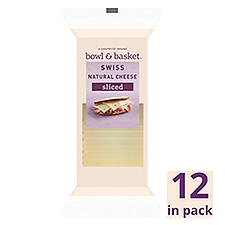 Bowl & Basket Sliced Swiss Natural Cheese, 12 count, 16 oz