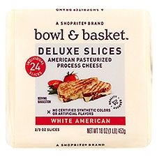 Bowl & Basket Cheese, Deluxe White American Slices, 16 Ounce