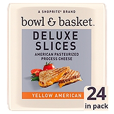 Bowl & Basket Deluxe Slices Yellow American Cheese, 2/3 oz, 24 count, 16 Ounce