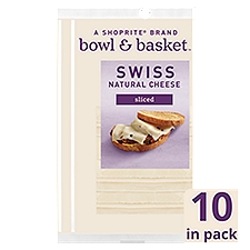 Bowl & Basket Sliced Swiss Natural, Cheese, 8 Ounce