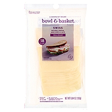 Bowl & Basket Thin Sliced Swiss Natural, Cheese, 6.84 Ounce