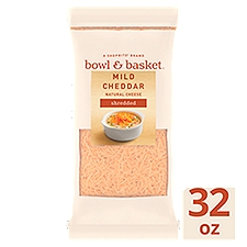 Bowl & Basket Shredded Mild Cheddar Natural Cheese, 32 oz, 32 Ounce