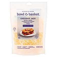 Bowl & Basket Finely Shredded Cheddar Jack, Cheese, 8 Ounce