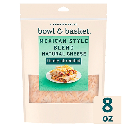 Bowl & Basket Finely Shredded Mexican Style Blend Cheese, 8 oz