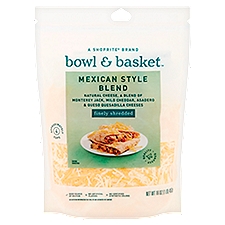 Bowl & Basket Finely Shredded Mexican Style Blend Cheese, 16 oz, 16 Ounce
