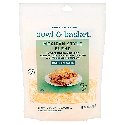 Bowl & Basket Finely Shredded Mexican Style Blend Cheese, 16 oz