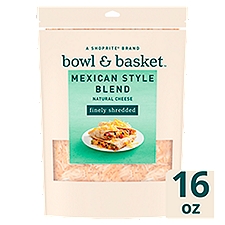 Bowl & Basket Cheese, Finely Shredded Mexican Style Blend, 16 Ounce