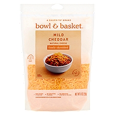 Bowl & Basket Finely Shredded Mild Cheddar Natural, Cheese, 8 Ounce