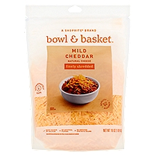 Bowl & Basket Cheese, Finely Shredded Mild Cheddar Natural, 16 Ounce