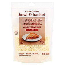 Bowl & Basket Cheese, Shredded 4 Cheese Pizza, 8 Ounce