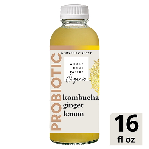 Wholesome Pantry Organic Probiotic Ginger Lemon Kombucha, 16 fl oz