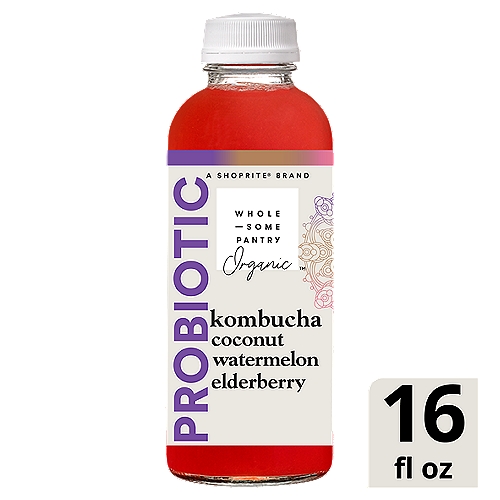 Wholesome Pantry Organic Probiotic Coconut Watermelon Elderberry Kombucha, 16 fl oz