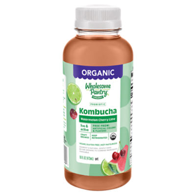 Wholesome Pantry Organic Watermelon Cherry Lime Probiotic Kombucha, 16 fl oz
