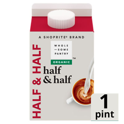 Wholesome Pantry Organic Half & Half, one pint, 16 Fluid ounce