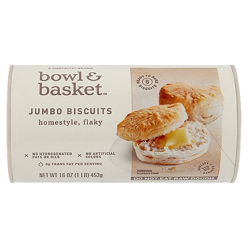 Bowl & Basket Homestyle, Flaky Jumbo Biscuits, 8 count, 16 oz