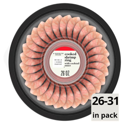 Wholesome Pantry Cooked Shrimp Ring with Cocktail Sauce, 26 - 31 shrimp per tray, 26 oz, 26 Ounce