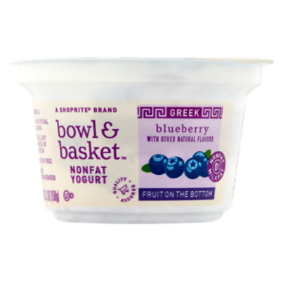 Bowl & Basket Fruit on the Bottom Greek Blueberry, Nonfat Yogurt