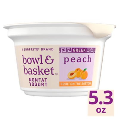 Bowl & Basket Fruit on the Bottom Greek Peach Nonfat Yogurt, 5.3 oz, 5.3 Ounce