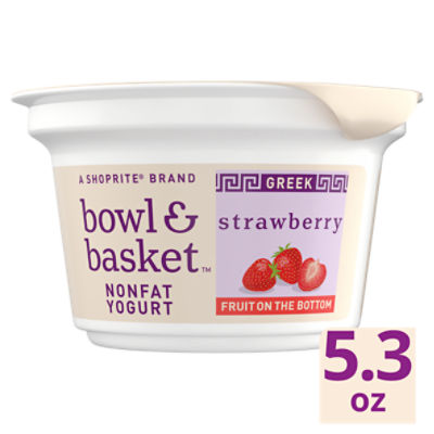 Bowl & Basket Fruit on the Bottom Greek Strawberry Nonfat Yogurt, 5.3 oz, 5.3 Ounce